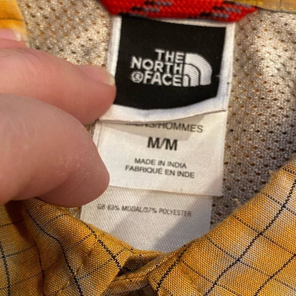 Northface Button Up Orange / Blue Active Shirt Zi… - image 3